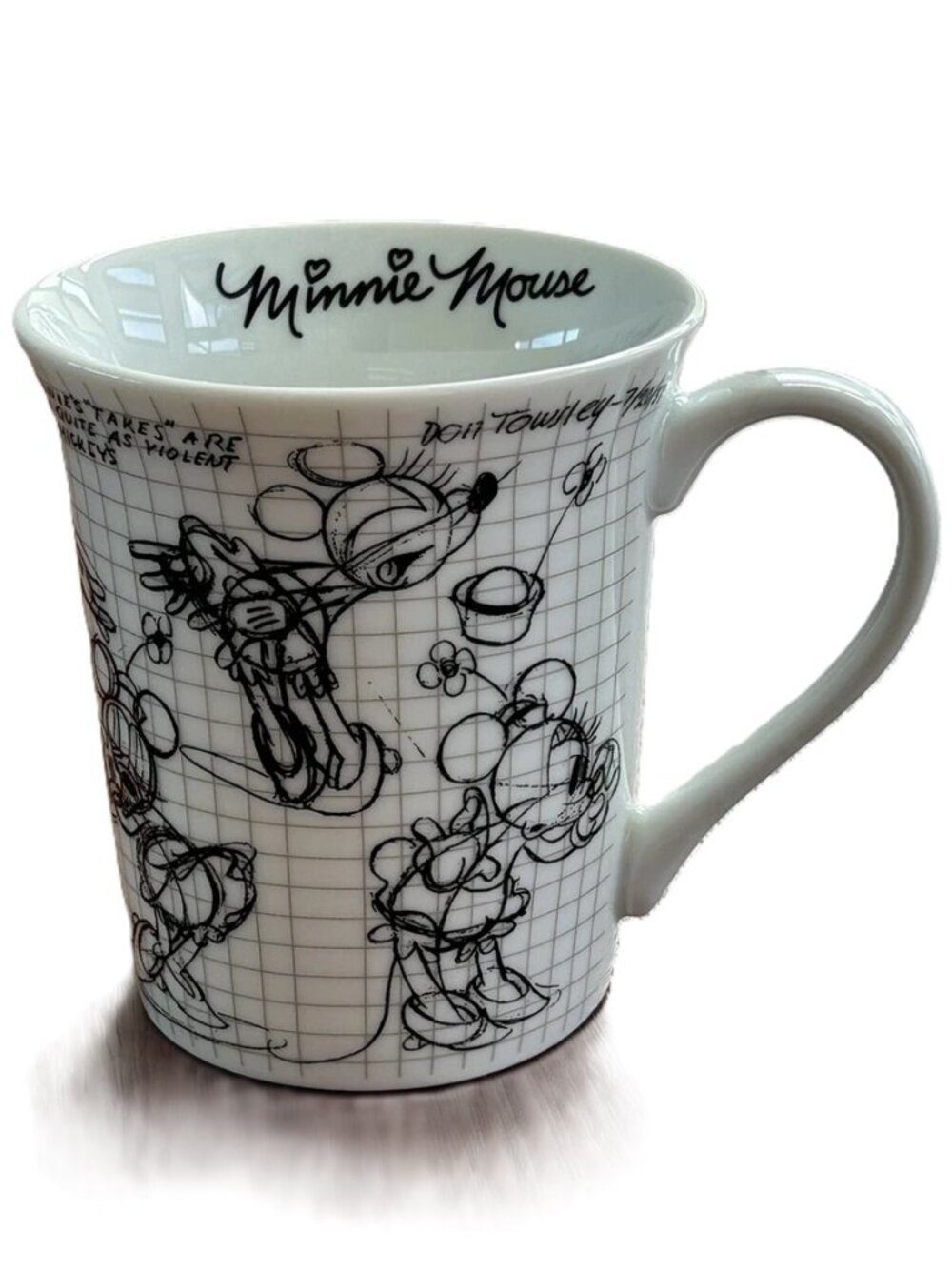 MINNIE MOUSE Sketch Book Disney Mug with Biscotti and Godiva Chocolates Gift Set